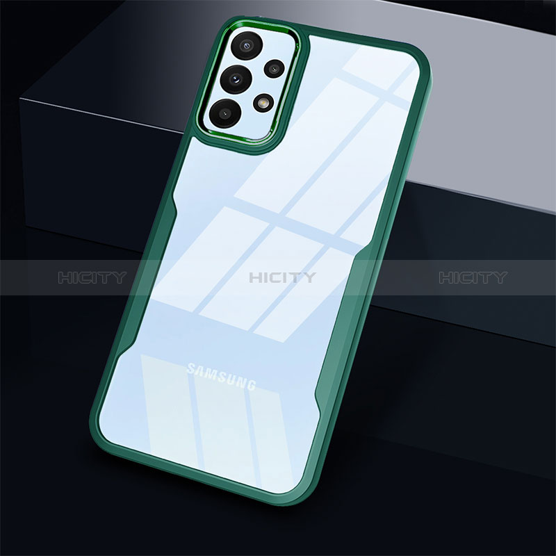 Silicone Transparent Frame Case Cover 360 Degrees MJ1 for Samsung Galaxy A53 5G Green