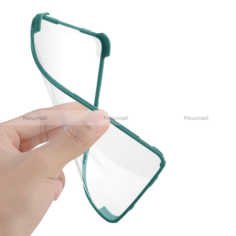 Silicone Transparent Frame Case Cover 360 Degrees MJ1 for Samsung Galaxy F02S SM-E025F