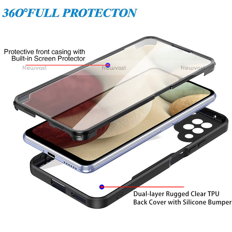 Silicone Transparent Frame Case Cover 360 Degrees MJ1 for Samsung Galaxy F12