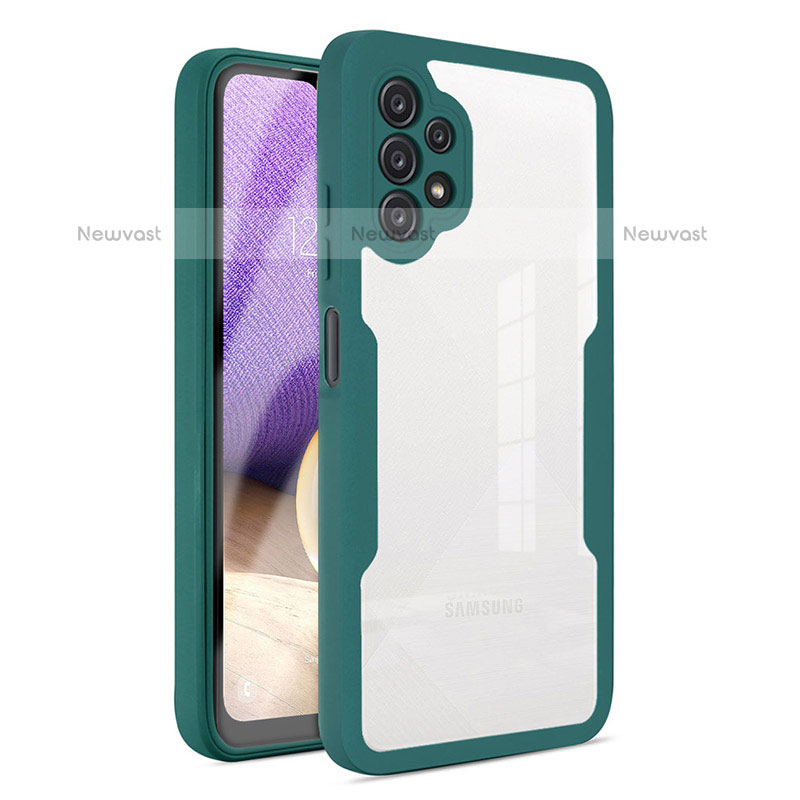 Silicone Transparent Frame Case Cover 360 Degrees MJ1 for Samsung Galaxy M32 5G