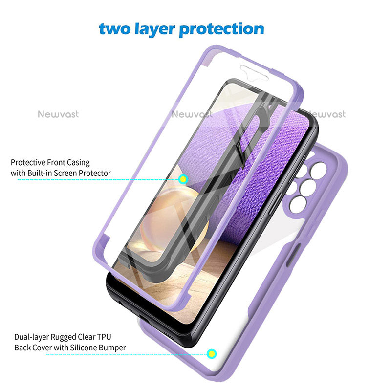 Silicone Transparent Frame Case Cover 360 Degrees MJ1 for Samsung Galaxy M32 5G