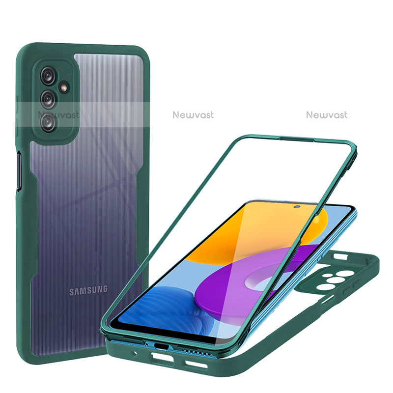 Silicone Transparent Frame Case Cover 360 Degrees MJ1 for Samsung Galaxy M52 5G Green