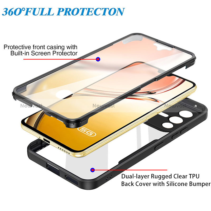 Silicone Transparent Frame Case Cover 360 Degrees MJ1 for Vivo V23 5G