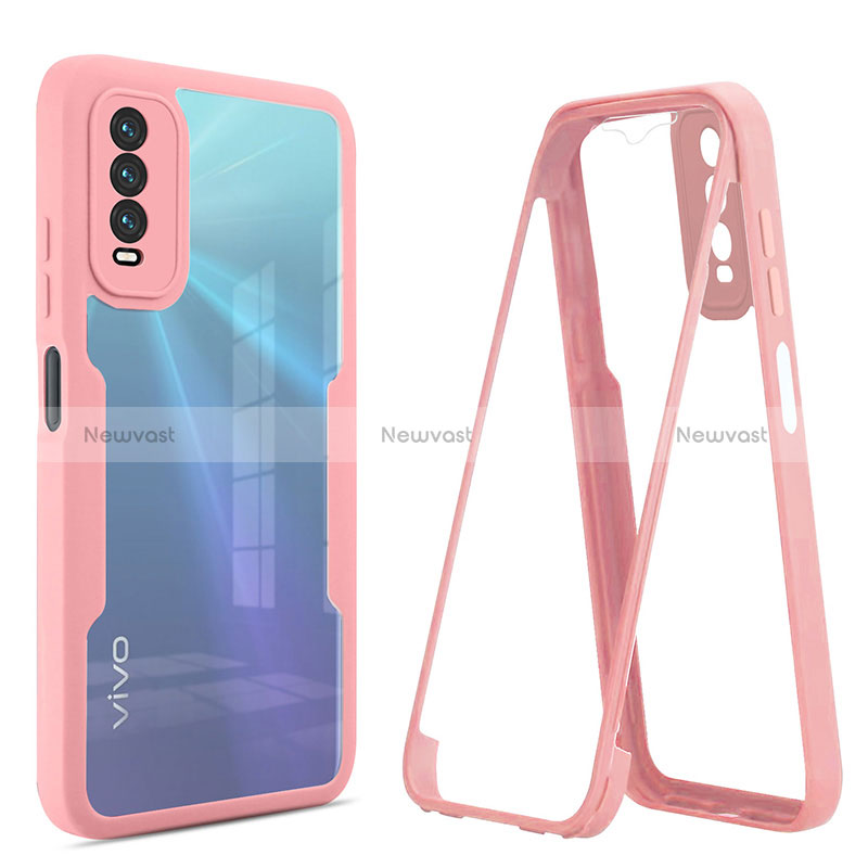 Silicone Transparent Frame Case Cover 360 Degrees MJ1 for Vivo Y12A