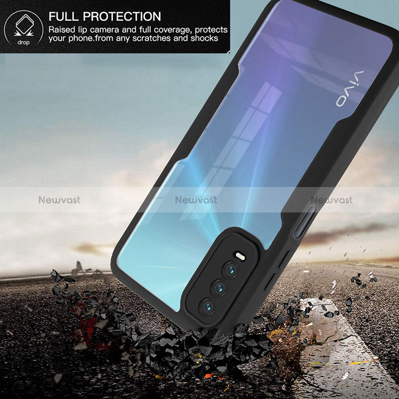 Silicone Transparent Frame Case Cover 360 Degrees MJ1 for Vivo Y20a