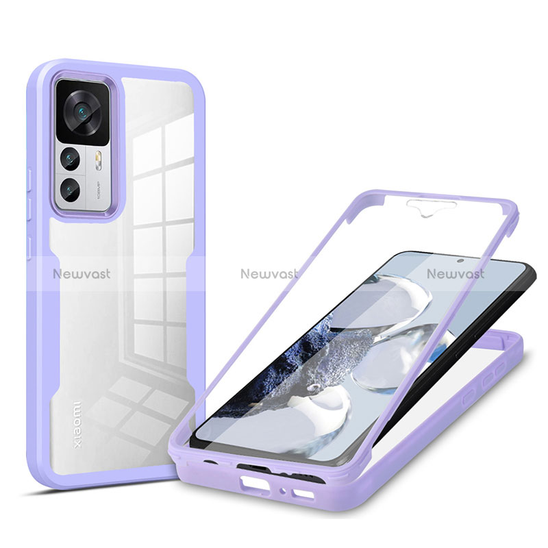 Silicone Transparent Frame Case Cover 360 Degrees MJ1 for Xiaomi Mi 12T 5G