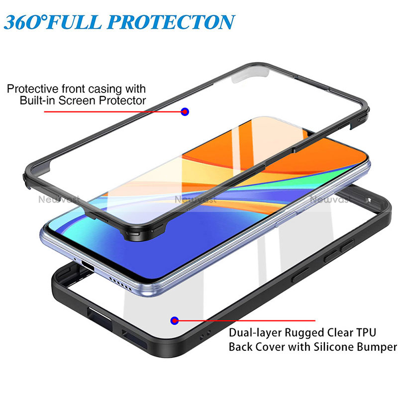 Silicone Transparent Frame Case Cover 360 Degrees MJ1 for Xiaomi POCO C3