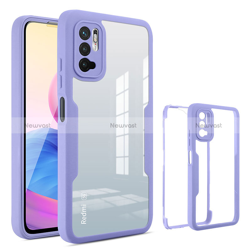 Silicone Transparent Frame Case Cover 360 Degrees MJ1 for Xiaomi POCO M3 Pro 5G