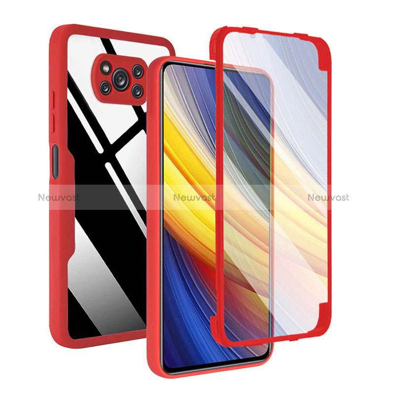 Silicone Transparent Frame Case Cover 360 Degrees MJ1 for Xiaomi Poco X3 NFC