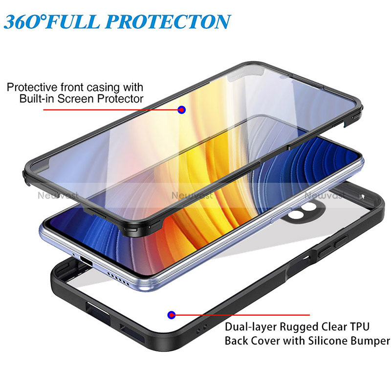 Silicone Transparent Frame Case Cover 360 Degrees MJ1 for Xiaomi Poco X3 NFC