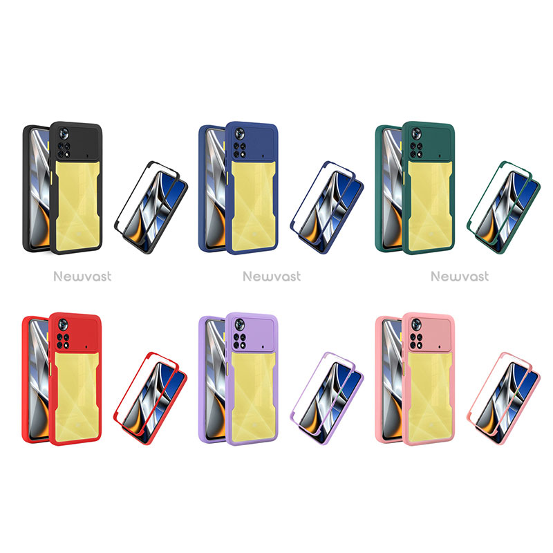 Silicone Transparent Frame Case Cover 360 Degrees MJ1 for Xiaomi Poco X4 Pro 5G