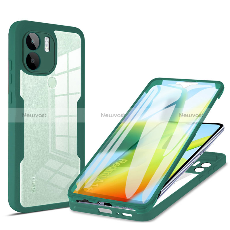 Silicone Transparent Frame Case Cover 360 Degrees MJ1 for Xiaomi Redmi A1 Plus