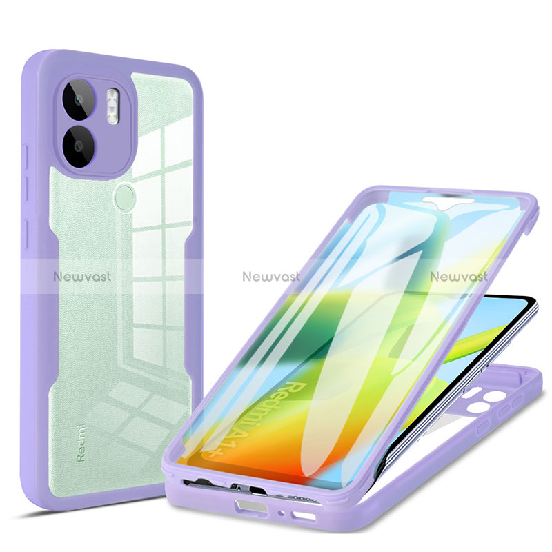 Silicone Transparent Frame Case Cover 360 Degrees MJ1 for Xiaomi Redmi A1 Plus