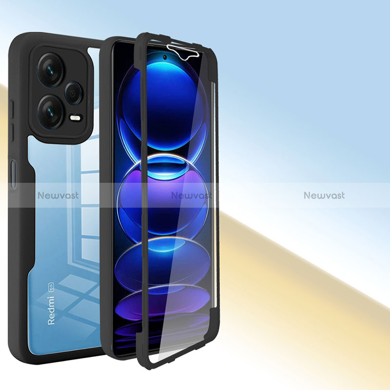 Silicone Transparent Frame Case Cover 360 Degrees MJ1 for Xiaomi Redmi Note 12 Pro+ Plus 5G