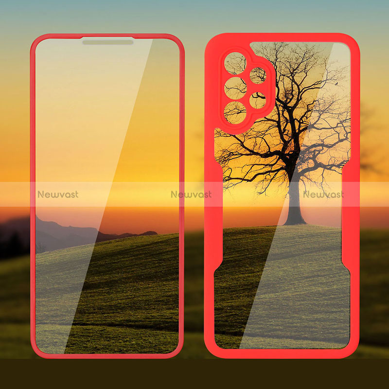 Silicone Transparent Frame Case Cover 360 Degrees MJ2 for Samsung Galaxy A32 4G