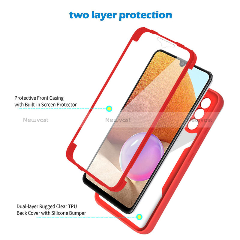 Silicone Transparent Frame Case Cover 360 Degrees MJ2 for Samsung Galaxy A32 4G