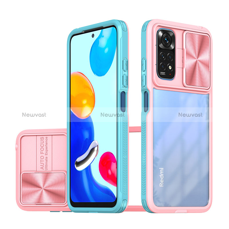 Silicone Transparent Frame Case Cover 360 Degrees QW1 for Xiaomi Redmi Note 11 4G (2022)