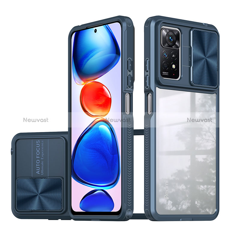Silicone Transparent Frame Case Cover 360 Degrees QW1 for Xiaomi Redmi Note 11 Pro 4G