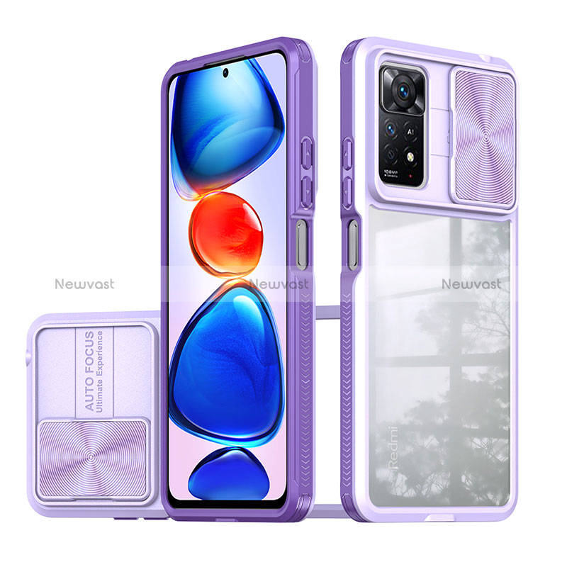 Silicone Transparent Frame Case Cover 360 Degrees QW1 for Xiaomi Redmi Note 11 Pro 5G