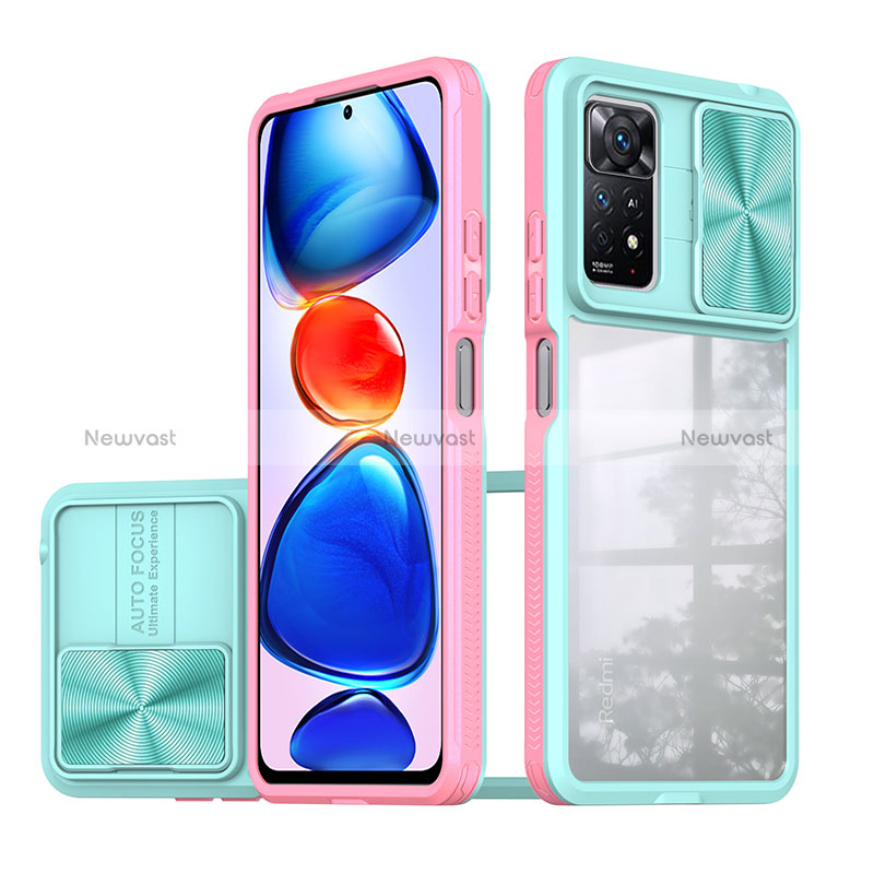 Silicone Transparent Frame Case Cover 360 Degrees QW1 for Xiaomi Redmi Note 12 Pro 4G