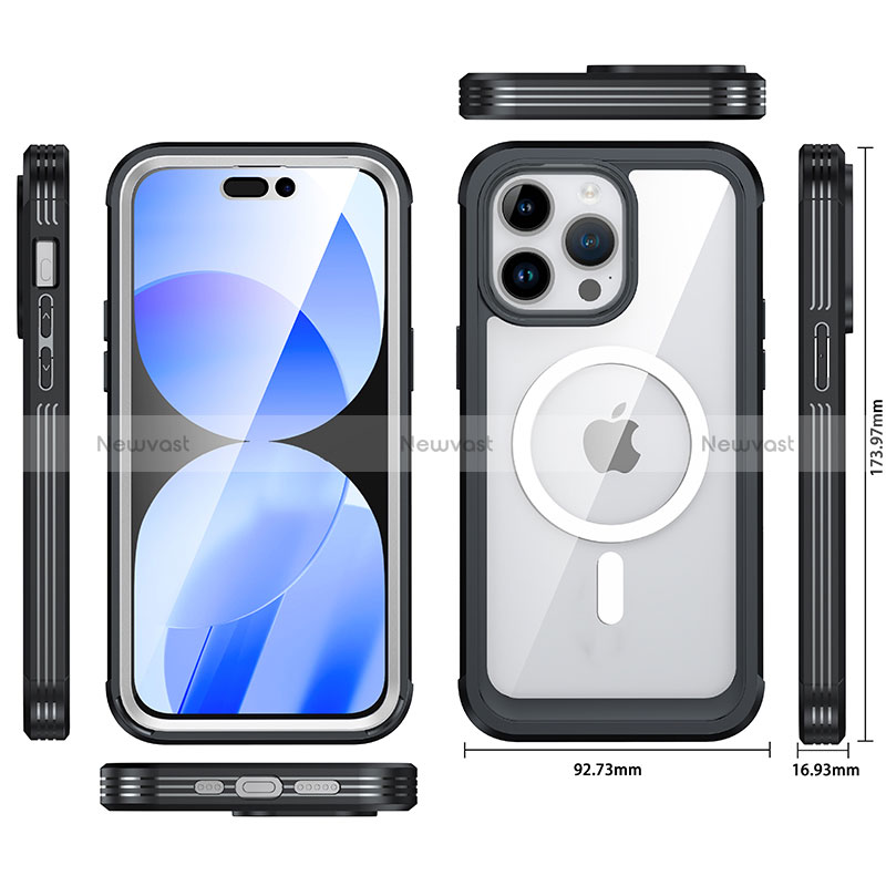 Silicone Transparent Frame Case Cover 360 Degrees with Mag-Safe Magnetic AC1 for Apple iPhone 13 Pro Max