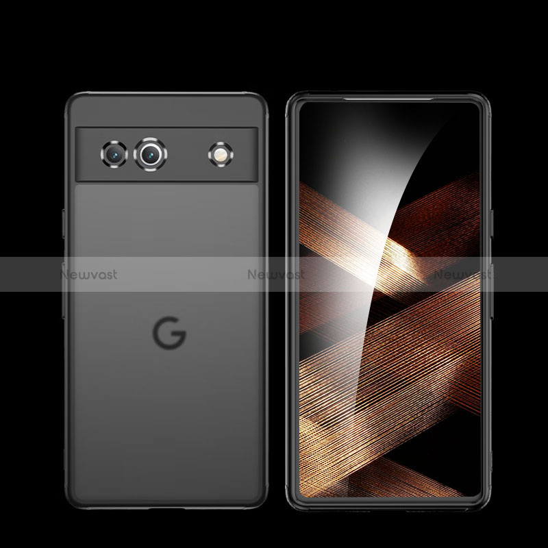 Silicone Transparent Frame Case Cover 360 Degrees WL3 for Google Pixel 7a 5G Black