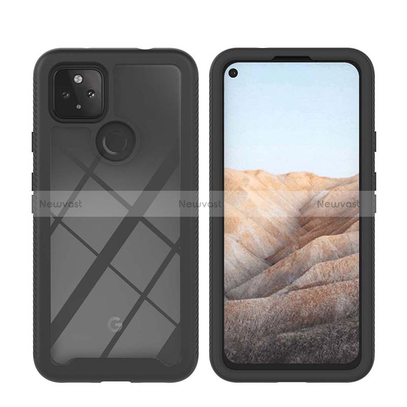 Silicone Transparent Frame Case Cover 360 Degrees YB1 for Google Pixel 5a 5G