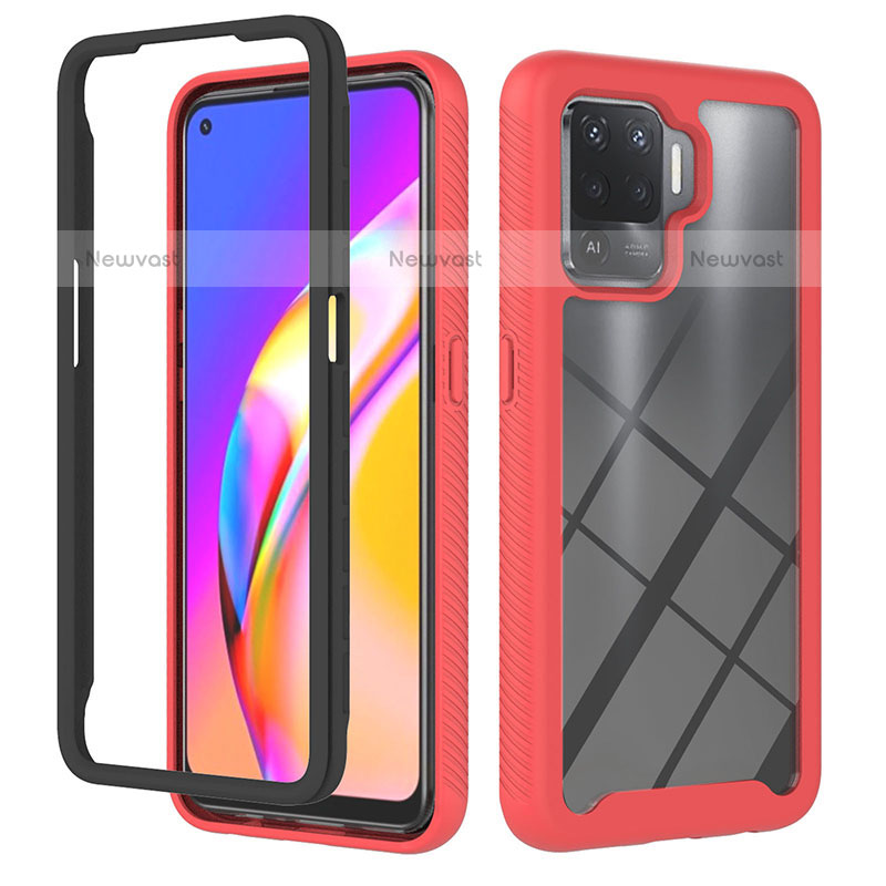 Silicone Transparent Frame Case Cover 360 Degrees YB1 for Oppo A94 4G