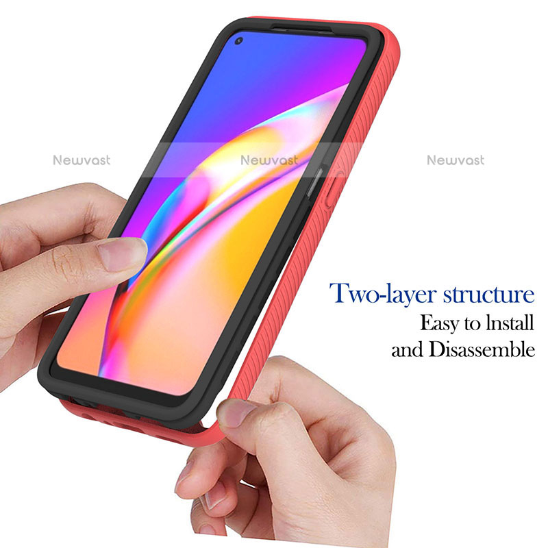 Silicone Transparent Frame Case Cover 360 Degrees YB1 for Oppo A94 4G