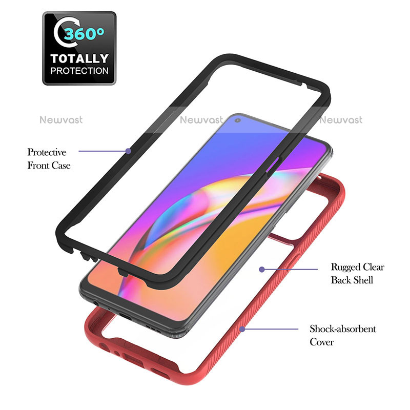 Silicone Transparent Frame Case Cover 360 Degrees YB1 for Oppo A94 4G