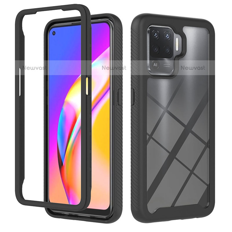 Silicone Transparent Frame Case Cover 360 Degrees YB1 for Oppo F19 Pro