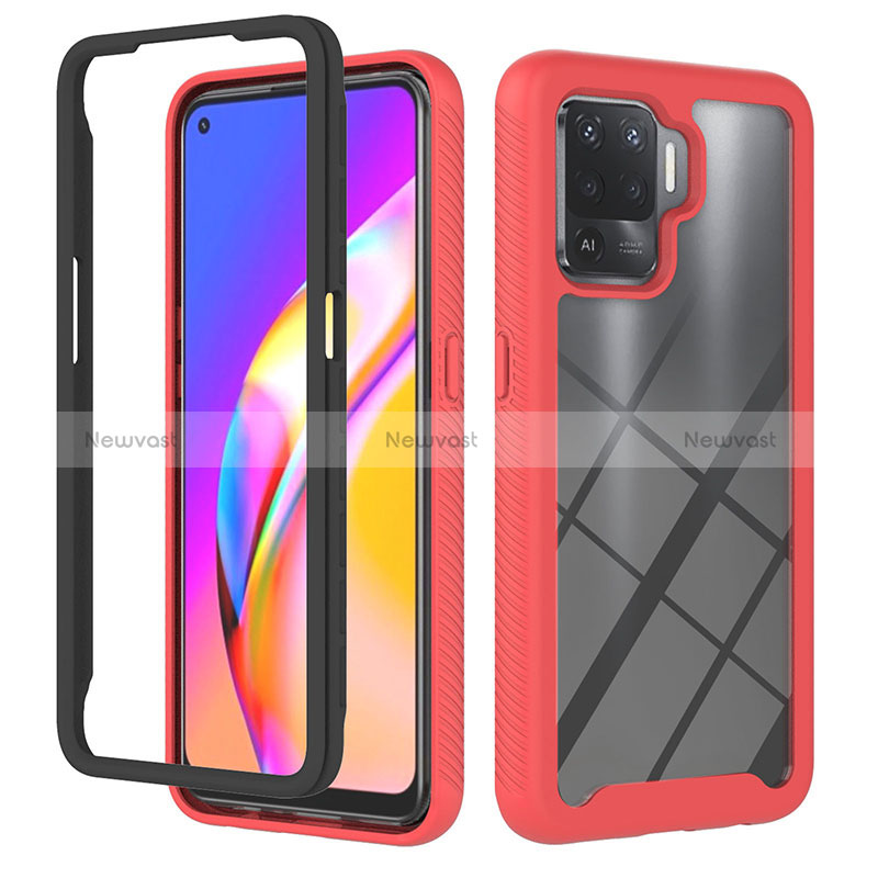 Silicone Transparent Frame Case Cover 360 Degrees YB1 for Oppo Reno5 Lite