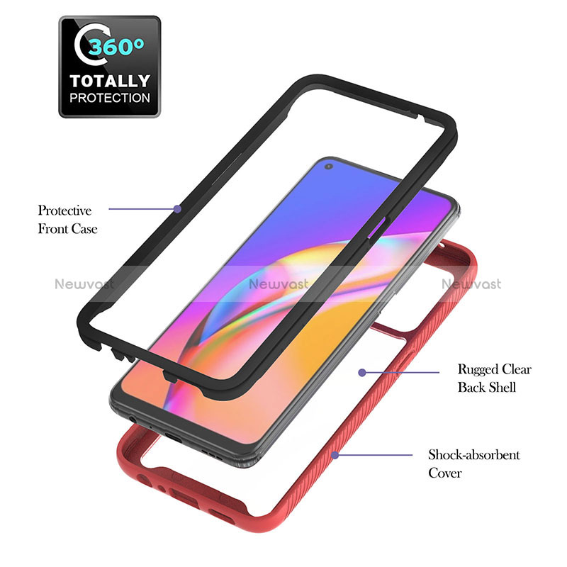 Silicone Transparent Frame Case Cover 360 Degrees YB1 for Oppo Reno5 Lite