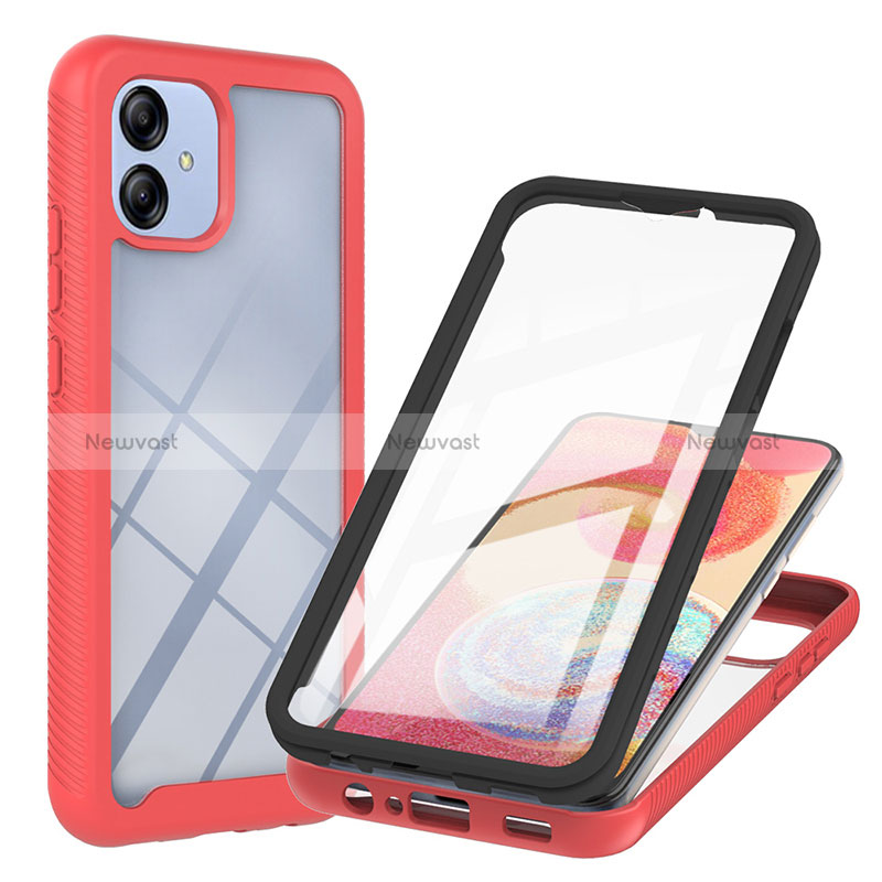 Silicone Transparent Frame Case Cover 360 Degrees YB1 for Samsung Galaxy A04E