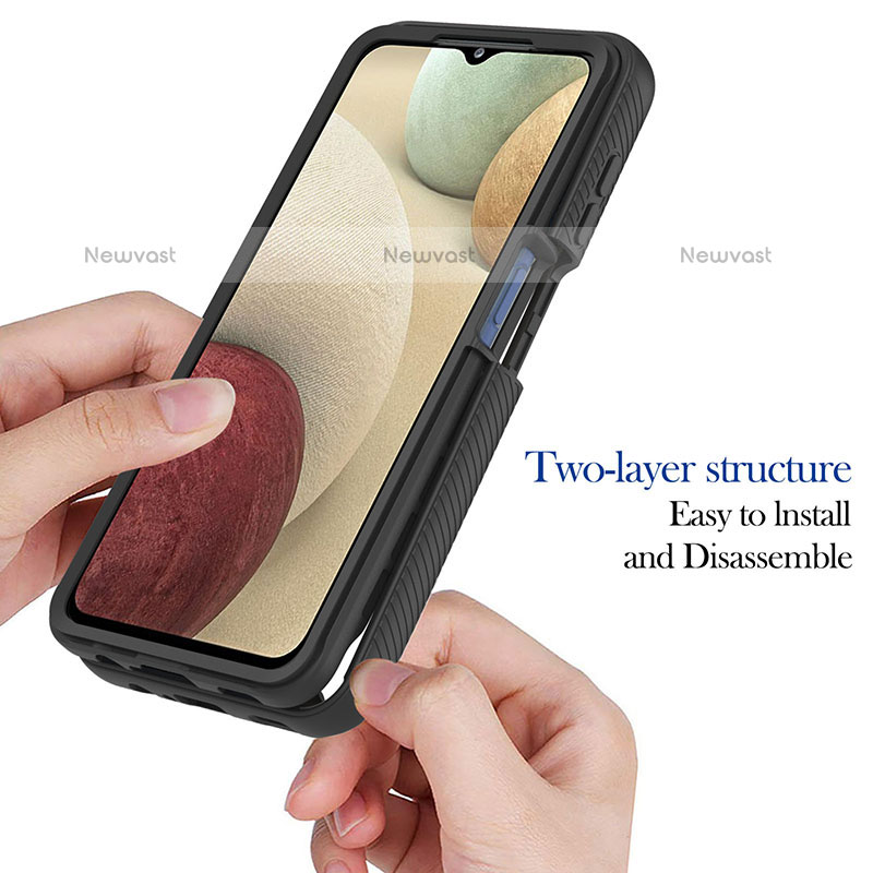 Silicone Transparent Frame Case Cover 360 Degrees YB1 for Samsung Galaxy A12