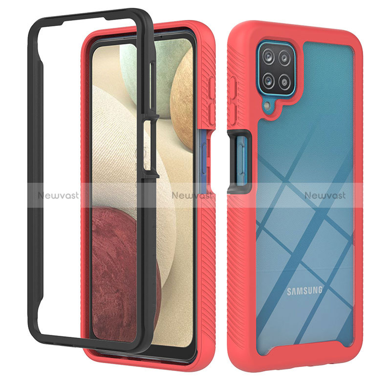 Silicone Transparent Frame Case Cover 360 Degrees YB1 for Samsung Galaxy A12 Nacho