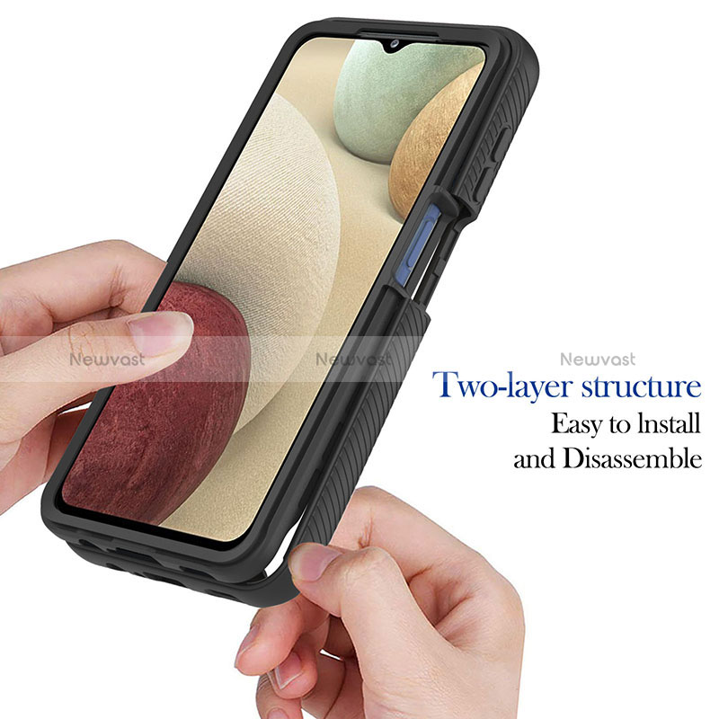 Silicone Transparent Frame Case Cover 360 Degrees YB1 for Samsung Galaxy A12 Nacho