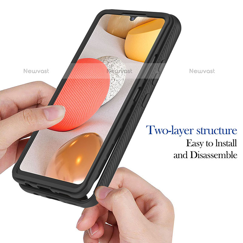 Silicone Transparent Frame Case Cover 360 Degrees YB1 for Samsung Galaxy A42 5G