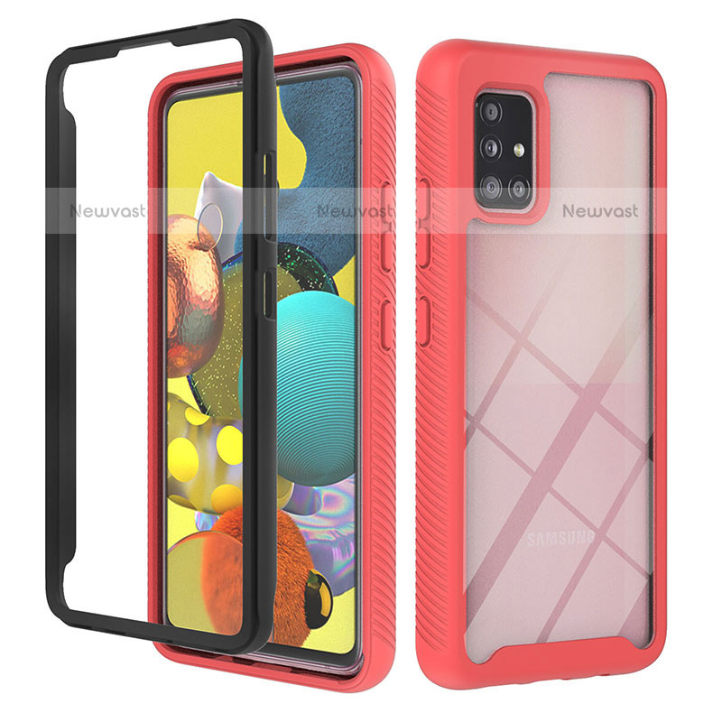 Silicone Transparent Frame Case Cover 360 Degrees YB1 for Samsung Galaxy A51 4G