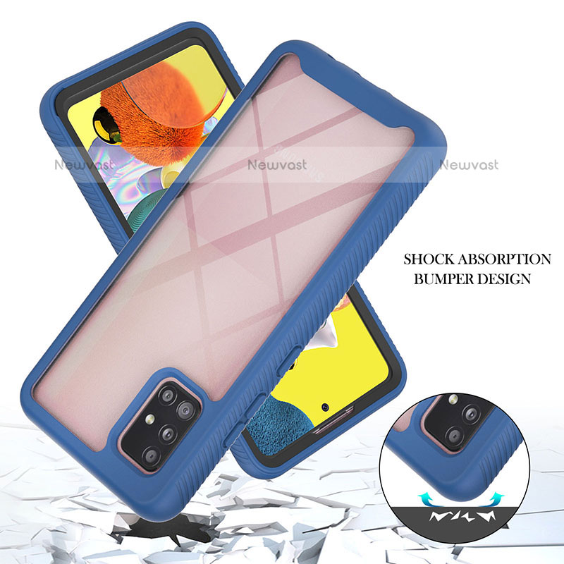 Silicone Transparent Frame Case Cover 360 Degrees YB1 for Samsung Galaxy A51 4G