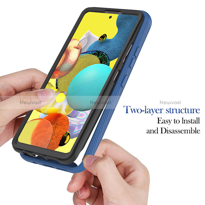 Silicone Transparent Frame Case Cover 360 Degrees YB1 for Samsung Galaxy A51 5G