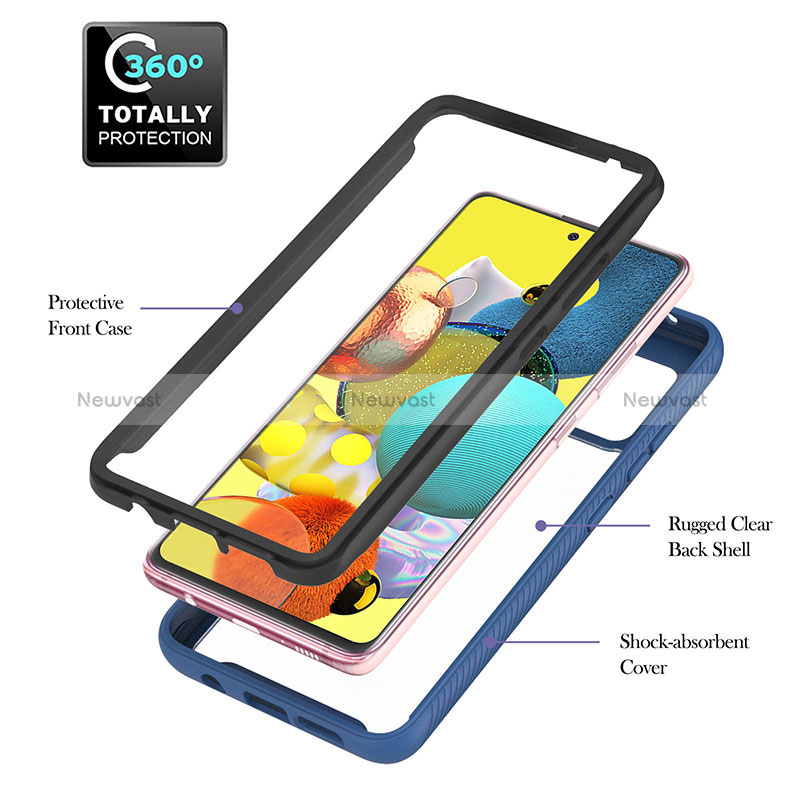 Silicone Transparent Frame Case Cover 360 Degrees YB1 for Samsung Galaxy A51 5G