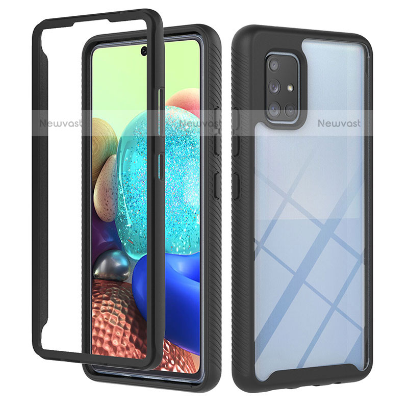 Silicone Transparent Frame Case Cover 360 Degrees YB1 for Samsung Galaxy A71 4G A715