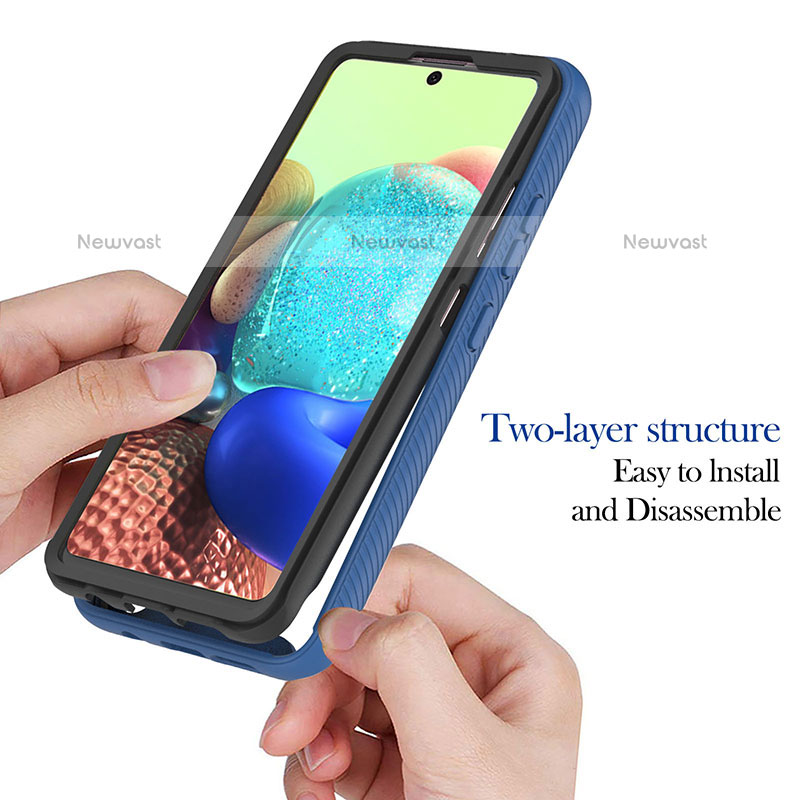 Silicone Transparent Frame Case Cover 360 Degrees YB1 for Samsung Galaxy A71 4G A715