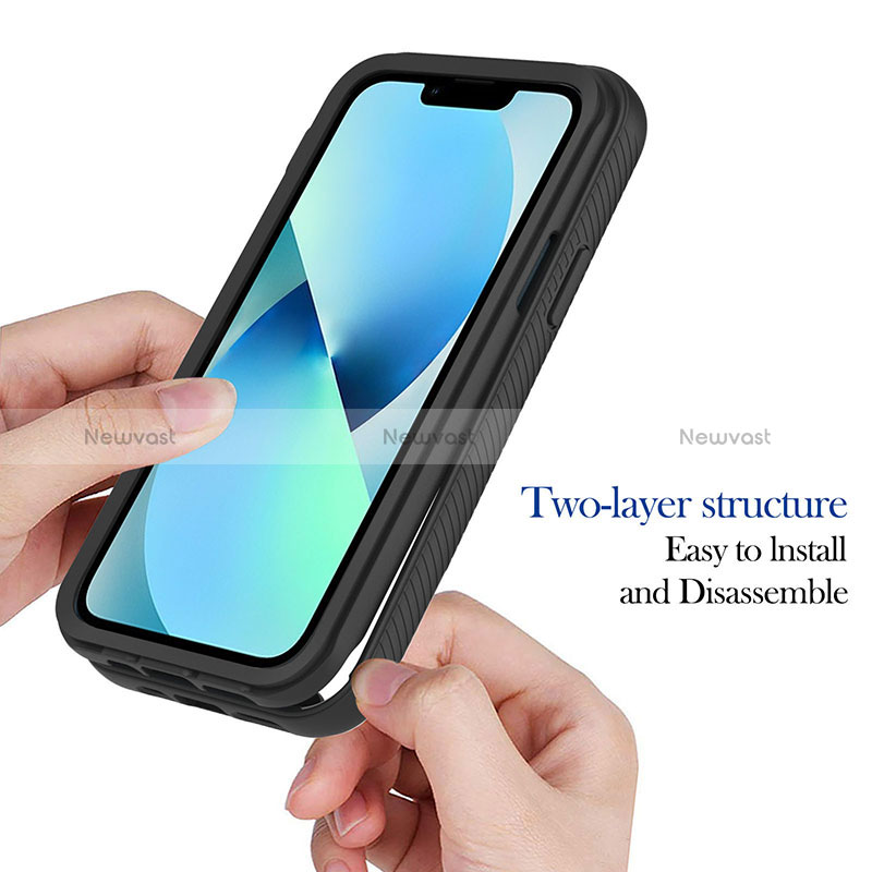 Silicone Transparent Frame Case Cover 360 Degrees YB2 for Apple iPhone 15 Plus