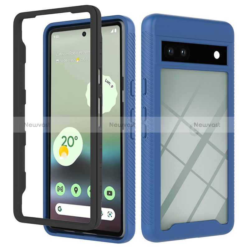 Silicone Transparent Frame Case Cover 360 Degrees YB2 for Google Pixel 7a 5G