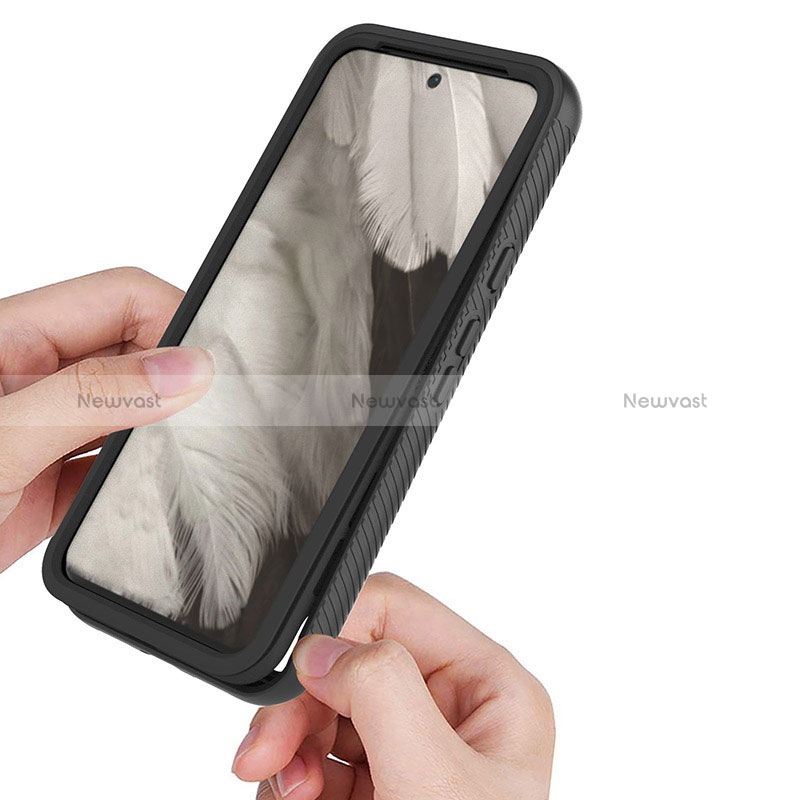 Silicone Transparent Frame Case Cover 360 Degrees YB2 for Google Pixel 8 5G