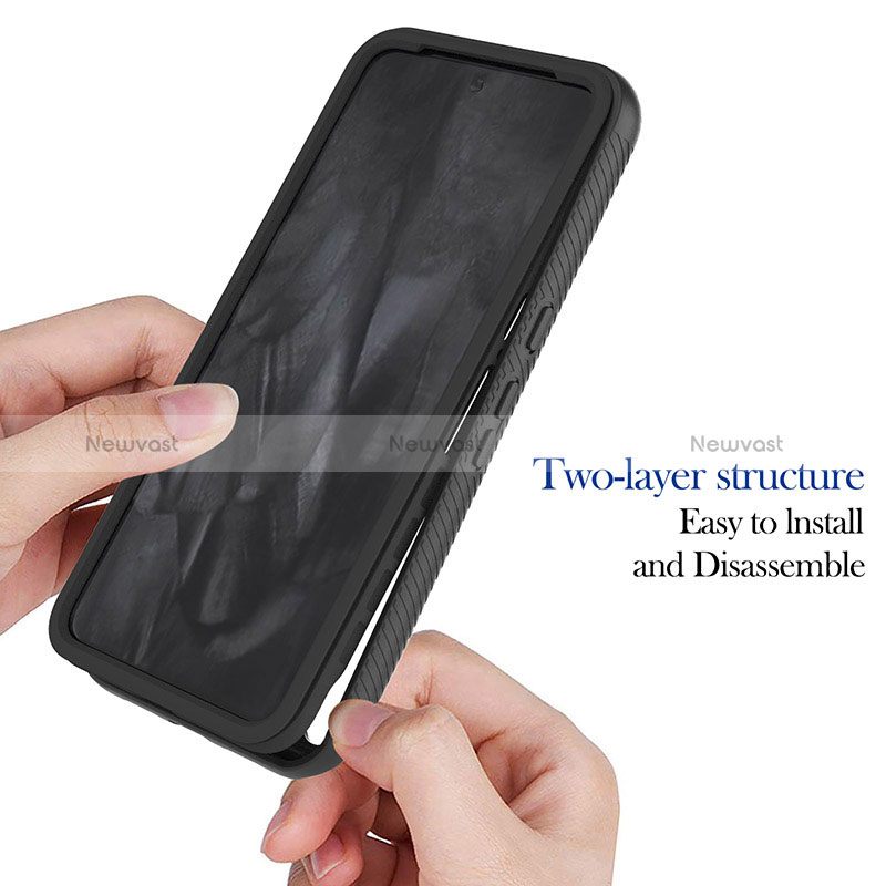 Silicone Transparent Frame Case Cover 360 Degrees YB2 for Google Pixel 8 Pro 5G