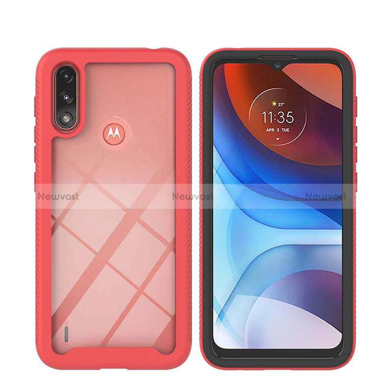 Silicone Transparent Frame Case Cover 360 Degrees YB2 for Motorola Moto E7 Power