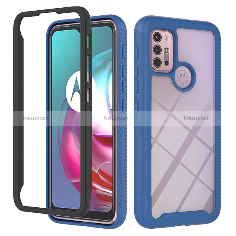 Silicone Transparent Frame Case Cover 360 Degrees YB2 for Motorola Moto G10